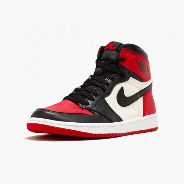 Rabatt  Jordan 1 Retro High Bred Toe Rød/Svart/Hvit 555088 610 Dame/Herre Sneakers