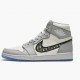 Blå  Jordan 1 Retro High Wolf Grå/Sail-Photon Dust-Whi CN8607 002 Dame/Herre Sneakers