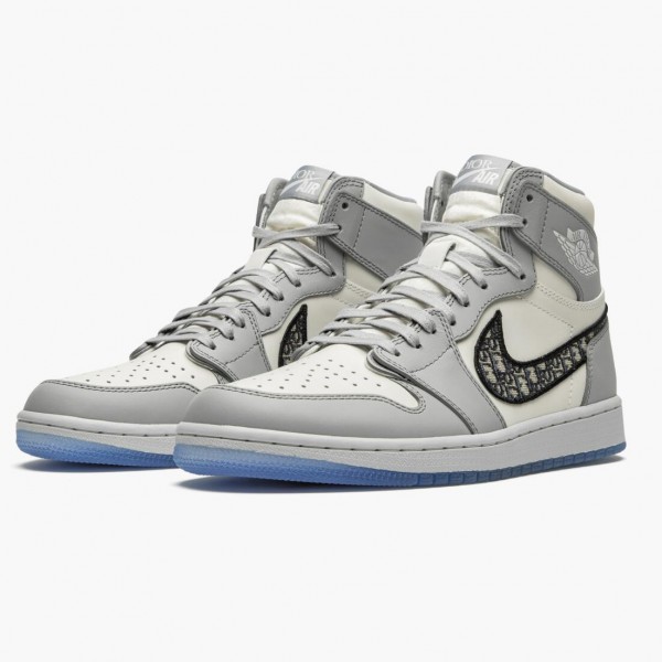 Jordan 1 Retro High Wolf Grå/Sail-Photon Dust-Whi CN8607 002 Dame/Herre 