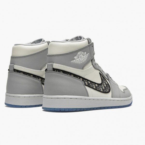 Blå  Jordan 1 Retro High Wolf Grå/Sail-Photon Dust-Whi CN8607 002 Dame/Herre Sneakers