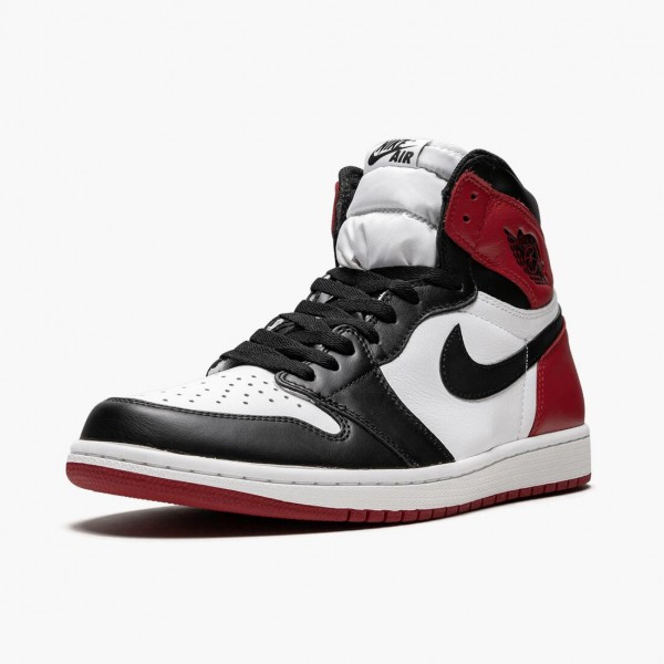 Ny  Jordan 1 Retro High OG Black Toe Hvit/Svart-Varsity Rød 555088 125 Herre Sko