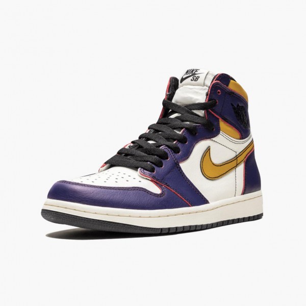 Ny  Jordan 1 Retro High OG Defiant SB LA to Chicago Purple/Sail-University Gull-Bl CD6578 507 Dame/Herre Sko