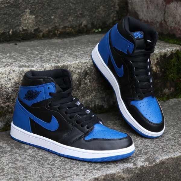 Svart  Jordan 1 Retro High OG Royal Svart/Royal-Hvit 555088 007 Sko