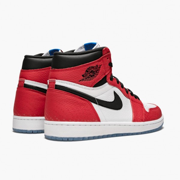 Brun  Jordan 1 Retro High Spider-Man Origin Story Gym Rød/Svart-Hvit-Photo Blå 555088 602 Herre Sneakers