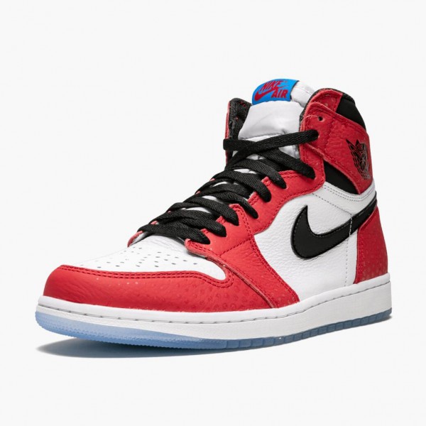 Brun  Jordan 1 Retro High Spider-Man Origin Story Gym Rød/Svart-Hvit-Photo Blå 555088 602 Herre Sneakers