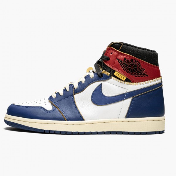 Jordan 1 Retro High Union Los Angeles "Storm Blue" Hvit/Stormblue-Varsity Rød BV1300 146 Herre 