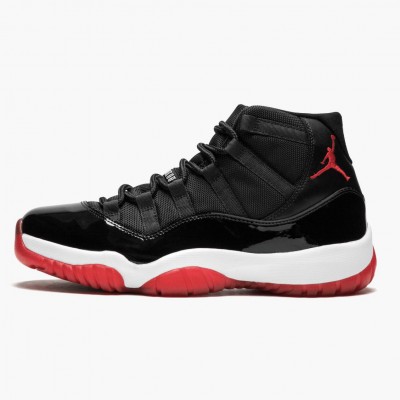 Jordan 11 Retro "Bred" Herre 378037 010 Svart/Varsity Rød-Hvit