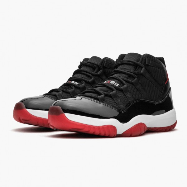 Jordan 11 Retro "Bred" Herre 378037 010 Svart/Varsity Rød-Hvit