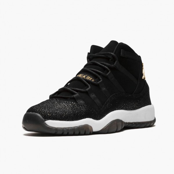 Billig  Jordan 11 Retro Heiress Svart Stingray Dame/Herre 852625 030 Svart/Metallic Gull-Hvit Sko