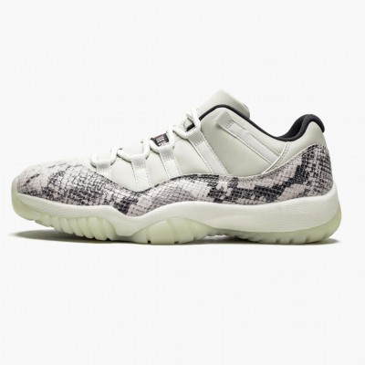 Jordan 11 Retro Low "Snake Light Bone" Dame/Herre CD6846 002 Light Bone/Smoke Grå/Hvit-Bl