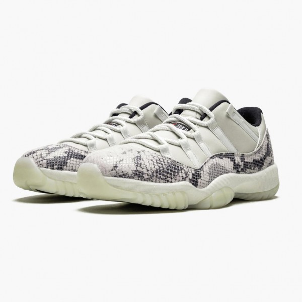 Jordan 11 Retro Low "Snake Light Bone" Dame/Herre CD6846 002 Light Bone/Smoke Grå/Hvit-Bl