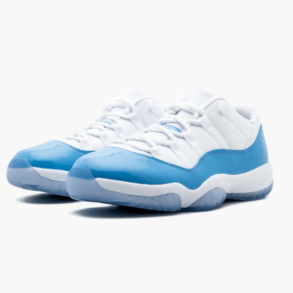 Jordan 11 Retro Low "University Blue" Dame/Herre 528895 106 Hvit/University Blå