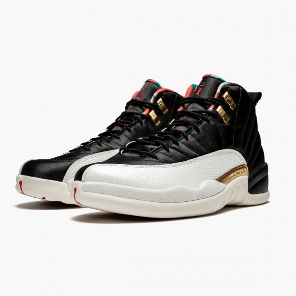 Jordan 12 Retro 2019 CNY "Chinese New Year" Svart/True Rød-Sail Noir CI2977 006