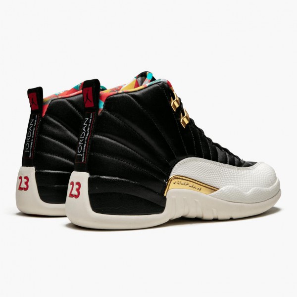 Rød  Jordan 12 Retro 2019 CNY Chinese New Year Svart/True Rød-Sail Noir CI2977 006 Sneakers