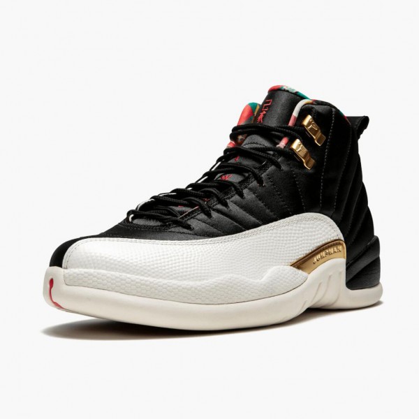 Rød  Jordan 12 Retro 2019 CNY Chinese New Year Svart/True Rød-Sail Noir CI2977 006 Sneakers