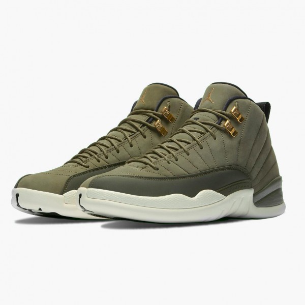 Jordan 12 Retro "Chris Paul Class of 2003" Herre 130690 301 Oliven Canvas/Sail/Svart-Metall