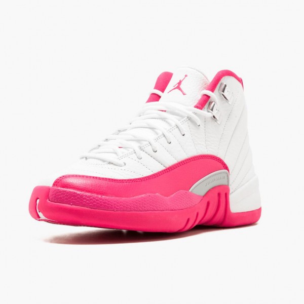 Rabatt  Jordan 12 Retro Dynamic Pink Dame 510815 109 Hvit/Vivid Rosa-Mtllc Sølv Sko