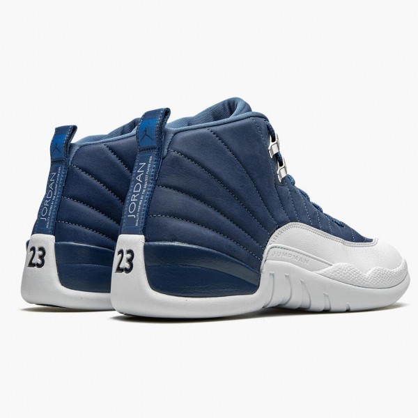 Jordan 12 Retro "Indigo" Herre 130690 404 Stone Blå/Legend Blå-Obsidia