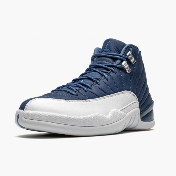 Rød  Jordan 12 Retro Indigo Herre 130690 404 Stone Blå/Legend Blå-Obsidia Sko