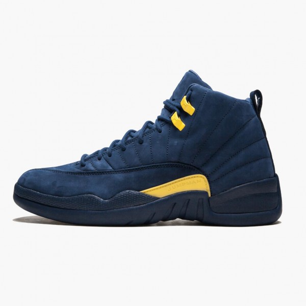 Jordan 12 Retro "Michigan" Herre BQ3180 407 College Marinen/Amarillo