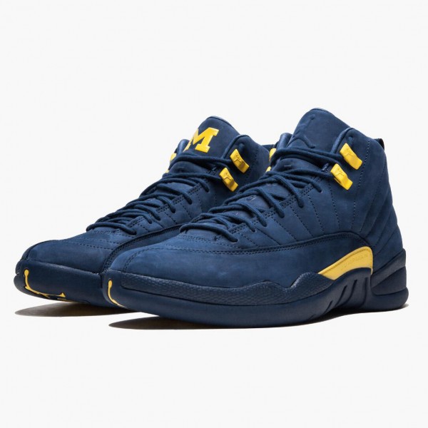 Jordan 12 Retro "Michigan" Herre BQ3180 407 College Marinen/Amarillo