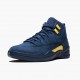 Kjøp  Jordan 12 Retro Michigan Herre BQ3180 407 College Marinen/Amarillo Sneakers