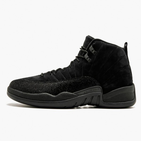 Jordan 12 Retro "OVO Black" Herre 873864 032 Svart/Svart-Metallic Gull