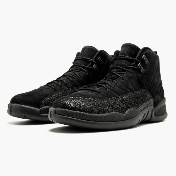 Jordan 12 Retro "OVO Black" Herre 873864 032 Svart/Svart-Metallic Gull