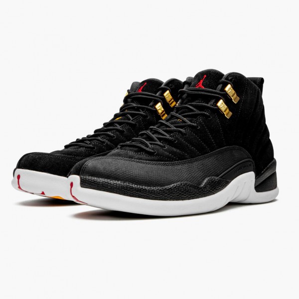 Jordan 12 Retro "Reverse Taxi" Herre 130690 017 Svart/Gull-Hvit