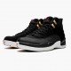 Svart  Jordan 12 Retro Reverse Taxi Herre 130690 017 Svart/Gull-Hvit Sko