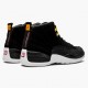 Svart  Jordan 12 Retro Reverse Taxi Herre 130690 017 Svart/Gull-Hvit Sko