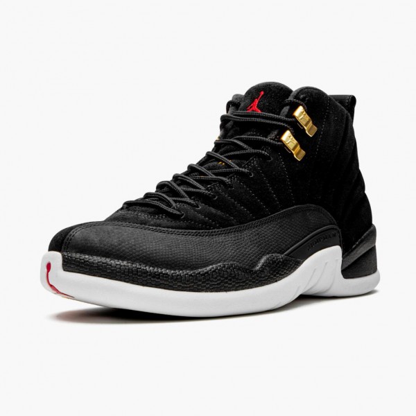 Svart  Jordan 12 Retro Reverse Taxi Herre 130690 017 Svart/Gull-Hvit Sko