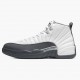 Svart  Jordan 12 Retro Hvit Dark Grey Herre 130690 160 Hvit/Dark Grå-Gym Rød Sneakers