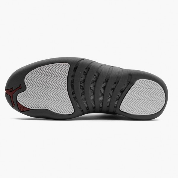 Svart  Jordan 12 Retro Hvit Dark Grey Herre 130690 160 Hvit/Dark Grå-Gym Rød Sneakers