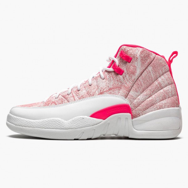 Jordan 12 Retro GS "Arctic Pink" 510815 101 Hvit/Arctic Punch-Hyper Rosa Dame