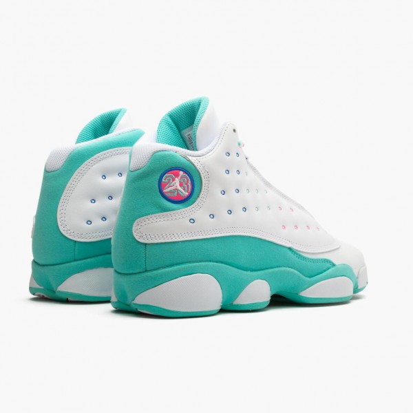 Hvit  Jordan 13 Retro Aurora Green Dame Hvit/Soar/Aurora-Grønn-Digita 439358 100 Sneakers