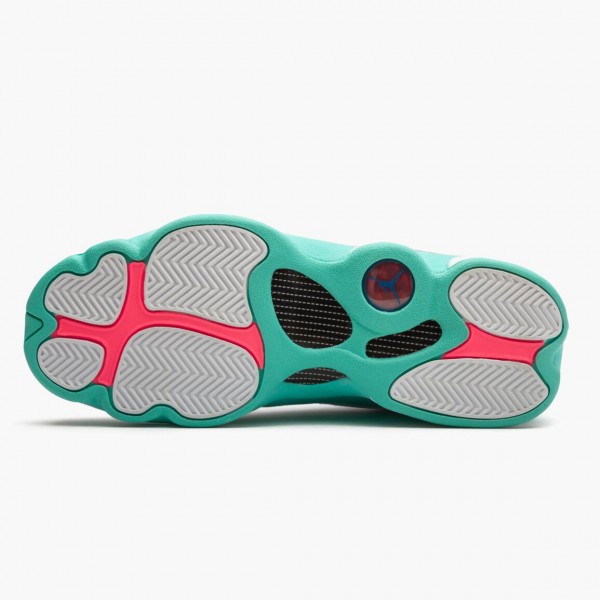 Hvit  Jordan 13 Retro Aurora Green Dame Hvit/Soar/Aurora-Grønn-Digita 439358 100 Sneakers