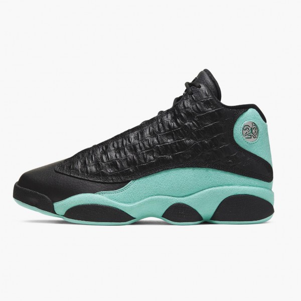 Jordan 13 Retro "Island Green" Herre Svart/Island Grønn/Metallic Si 414571 030