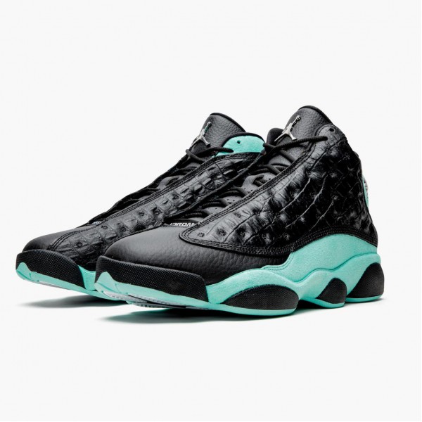 Jordan 13 Retro "Island Green" Herre Svart/Island Grønn/Metallic Si 414571 030