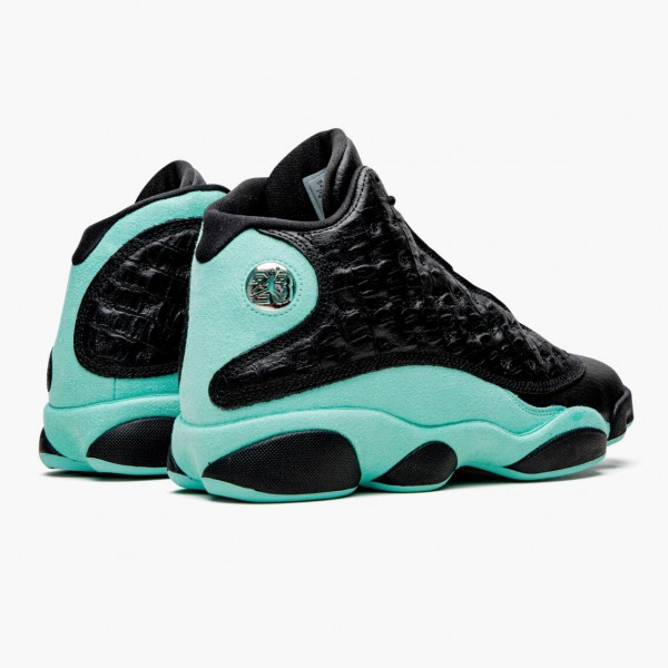 Ny  Jordan 13 Retro Island Green Herre Svart/Island Grønn/Metallic Si 414571 030 Sko