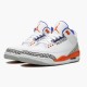 Het  Jordan 3 Retro Knicks Dame/Herre 136064 148 Hvit/Old Royal University Ora Sneakers