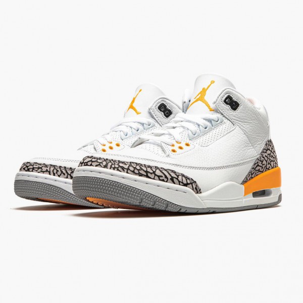 Jordan 3 Retro "Laser Orange" Dame/Herre CK9246 108 Hvit/Laser Oransje-Cement Grå 