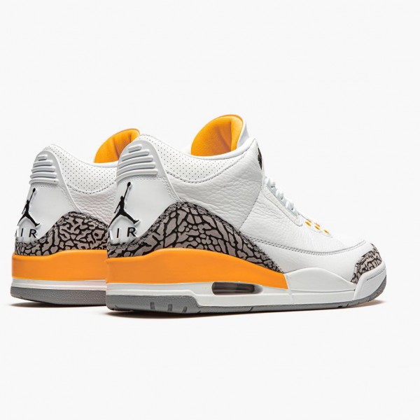 Blå  Jordan 3 Retro Laser Orange Dame/Herre CK9246 108 Hvit/Laser Oransje-Cement Grå Sneakers