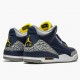 Hvit  Jordan 3 Retro Michigan Herre 820064 Svart/University Gull-Cement G Sko