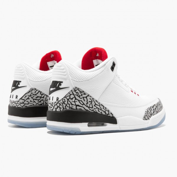 Svart  Jordan 3 Retro NRG Mocha Herre 923096 101 Hvit/Fire Rød-Cement Grå Sko