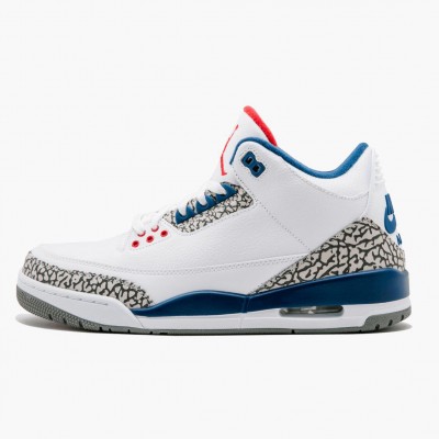 Jordan 3 Retro OG "True Blue" Herre 854262 106 Hvit/Fire Rød-True Blå 