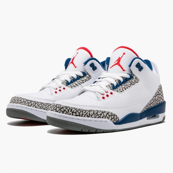 Jordan 3 Retro OG "True Blue" Herre 854262 106 Hvit/Fire Rød-True Blå 