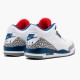 Blå  Jordan 3 Retro OG True Blue Herre 854262 106 Hvit/Fire Rød-True Blå Sneakers