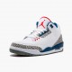 Blå  Jordan 3 Retro OG True Blue Herre 854262 106 Hvit/Fire Rød-True Blå Sneakers