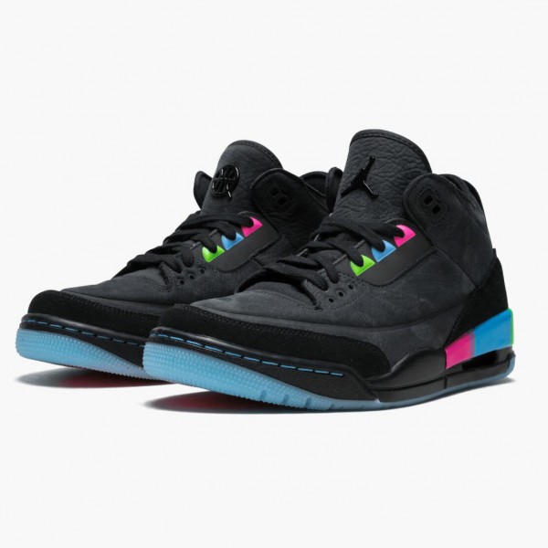 Jordan 3 Retro "Quai54" Dame/Herre AT9195 001 Svart/Svart-Electric Grønn 